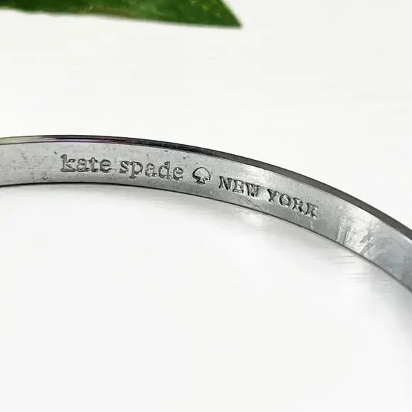 Kate Spade Silver Idiom Bangle Bracelet FIND THE SILVER LINING - Picture 5 of 6